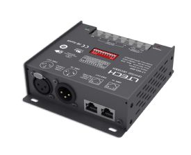903-DIP  3Ch 8A CV DMX Decoder; 576W Max.Power; XLR & RJ45 Port; Self testing; DMX512/RDM I/P signal; IP20.